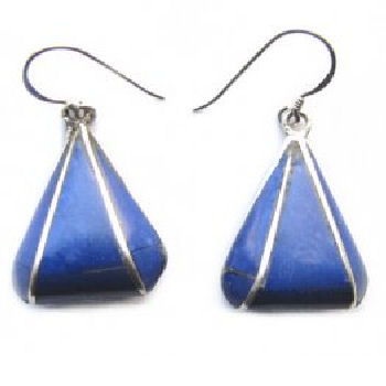 Triangle Earring Lapis Stone PE-1155D